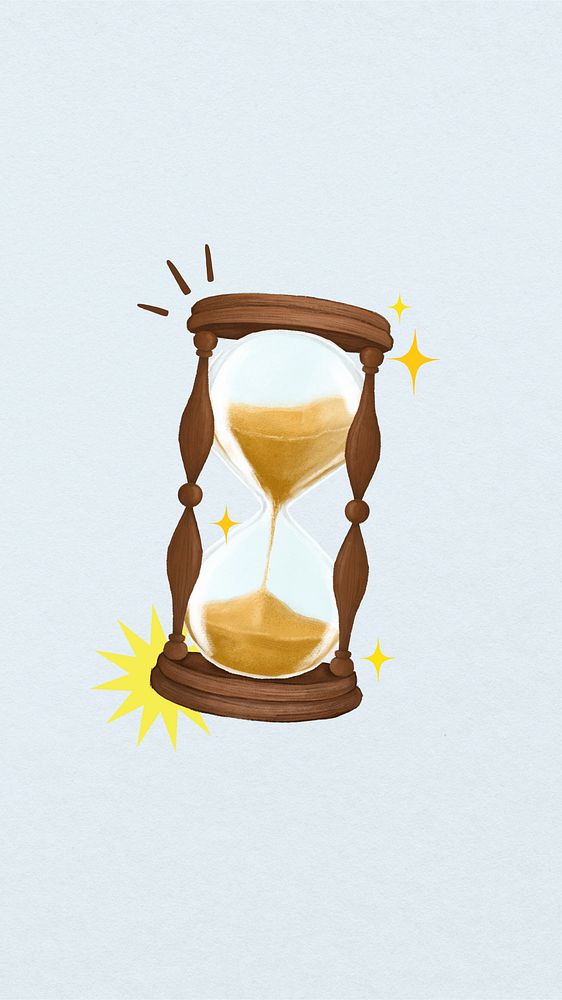 Hourglass iPhone wallpaper, time illustration