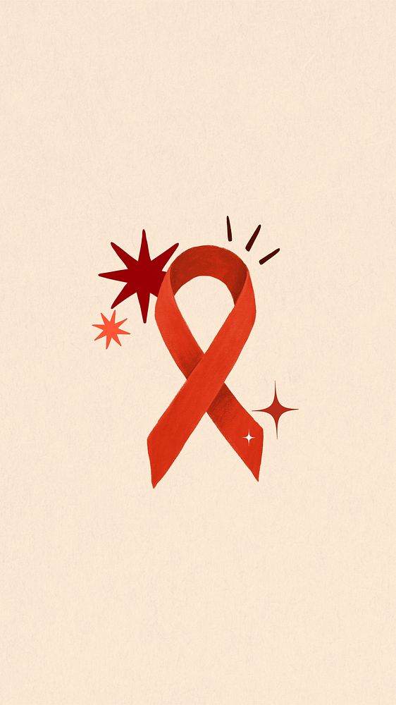 Red ribbon iPhone wallpaper, HIV/AIDS | Premium Photo - rawpixel