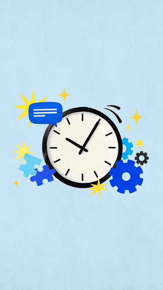 Wall clock iPhone wallpaper, business remix