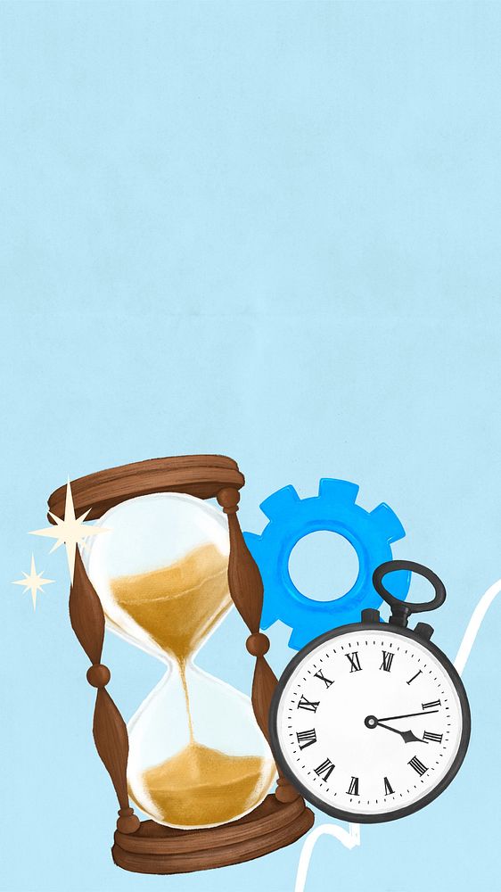 Hourglass stopwatch iPhone wallpaper, business remix
