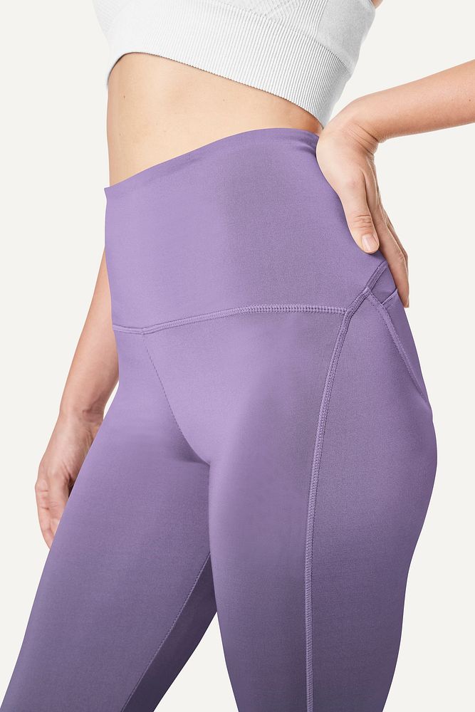 Women's purple workout leggings psd mockup
