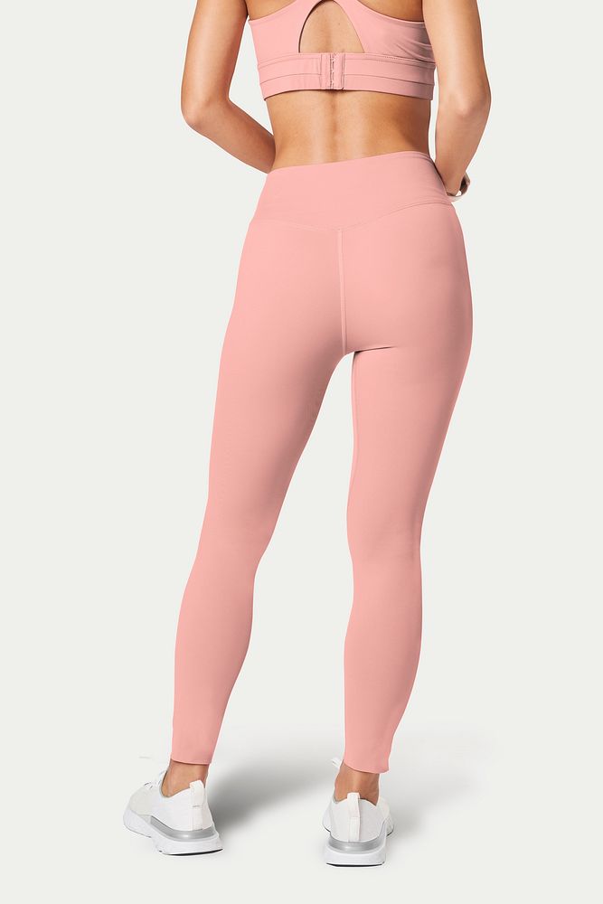 Women's pink workout leggings psd mockup