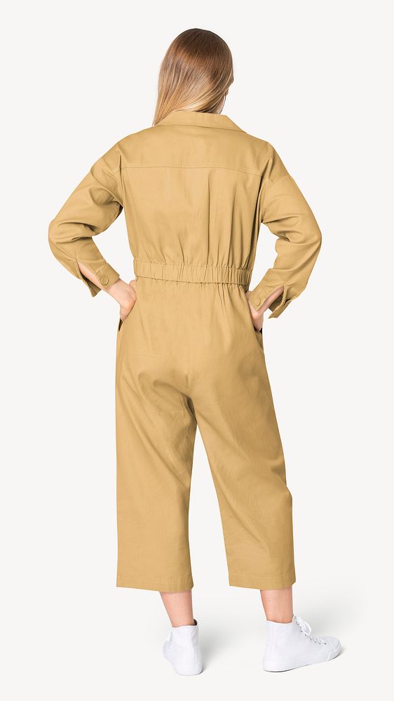 Women’s jumpsuit back view isolated Premium Photo rawpixel