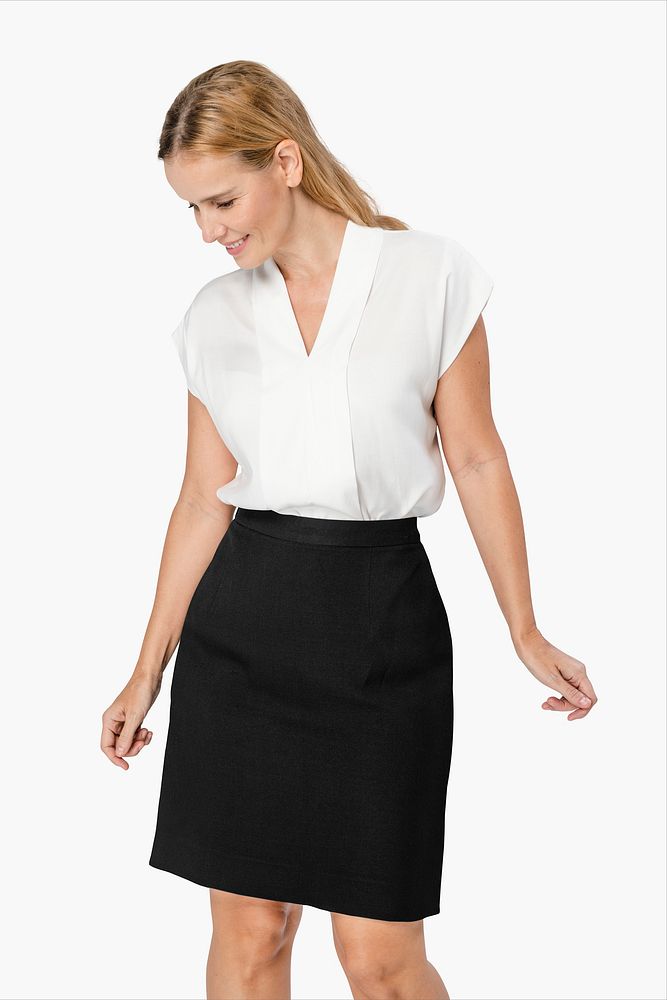 Formal work outfit mockup psd on business woman 