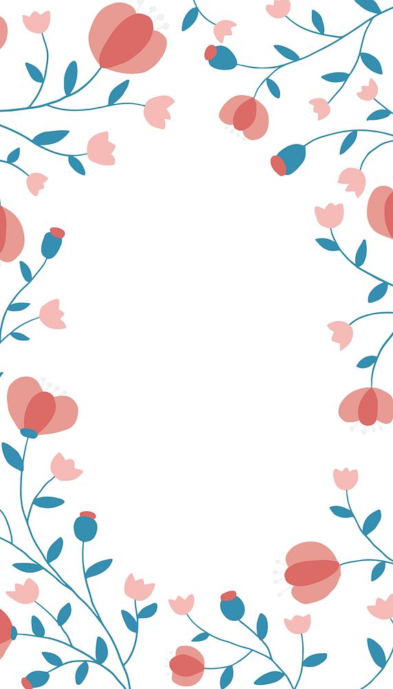 Aesthetic flower frame iPhone wallpaper