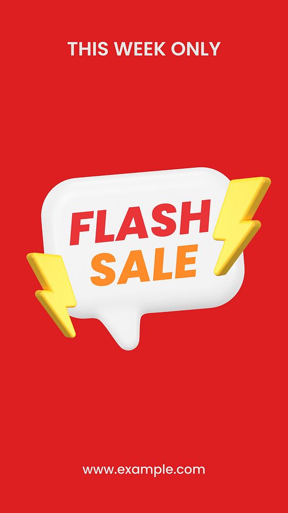 Flash sale Instagram story template, ecommerce design vector