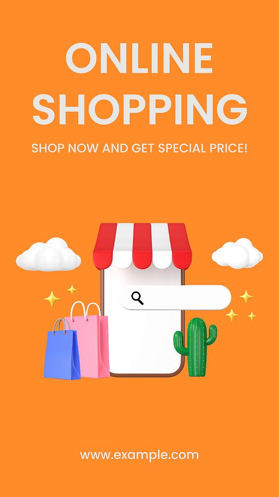Online shopping Instagram story template, special offer design vector