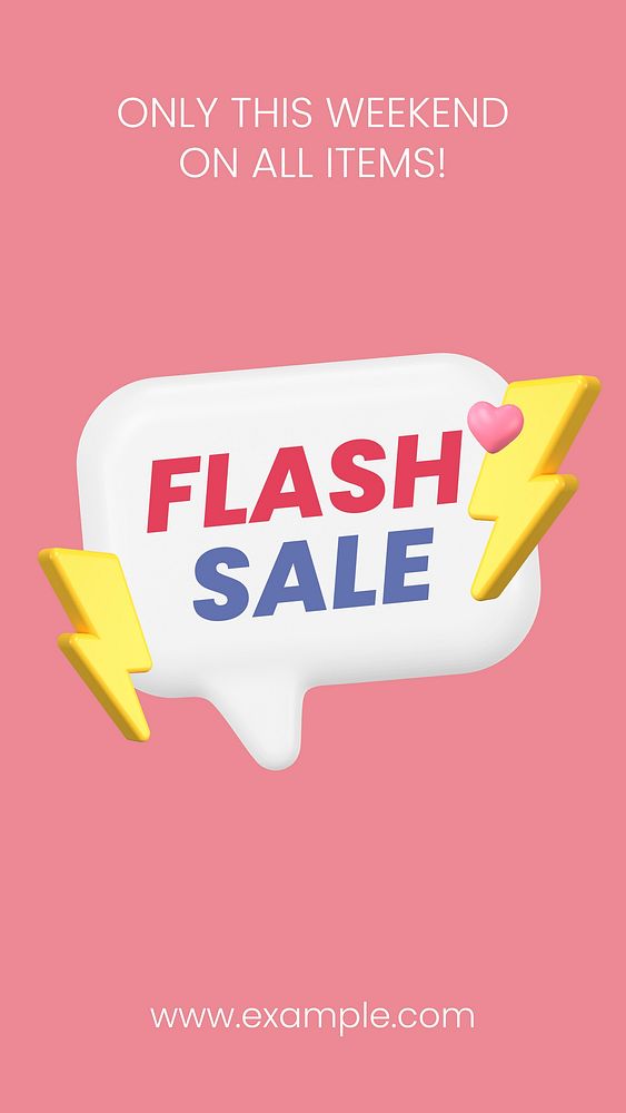 E-commerce Instagram story template, flash sale design vector
