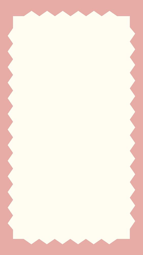 Pink zig-zag frame iPhone wallpaper, beige design