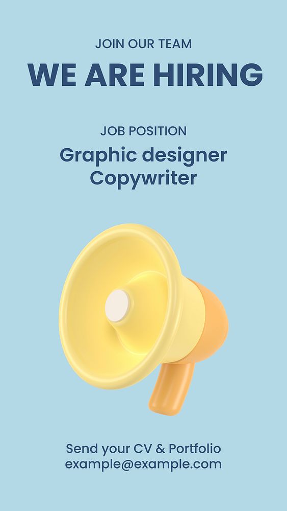 Job recruitment Instagram story template vector