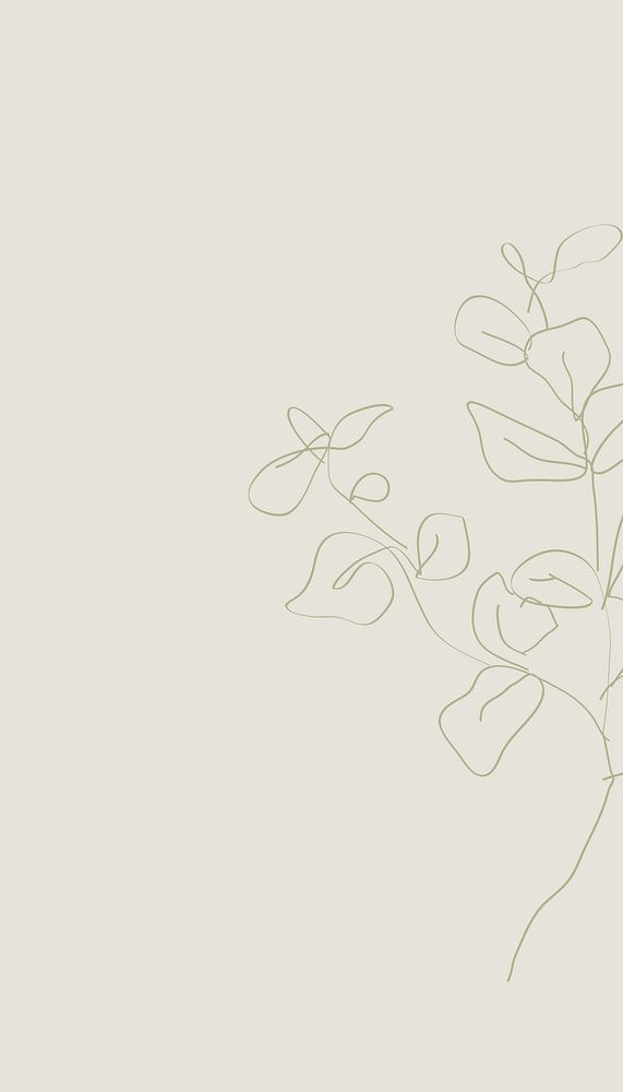 Beige botanical aesthetic phone wallpaper