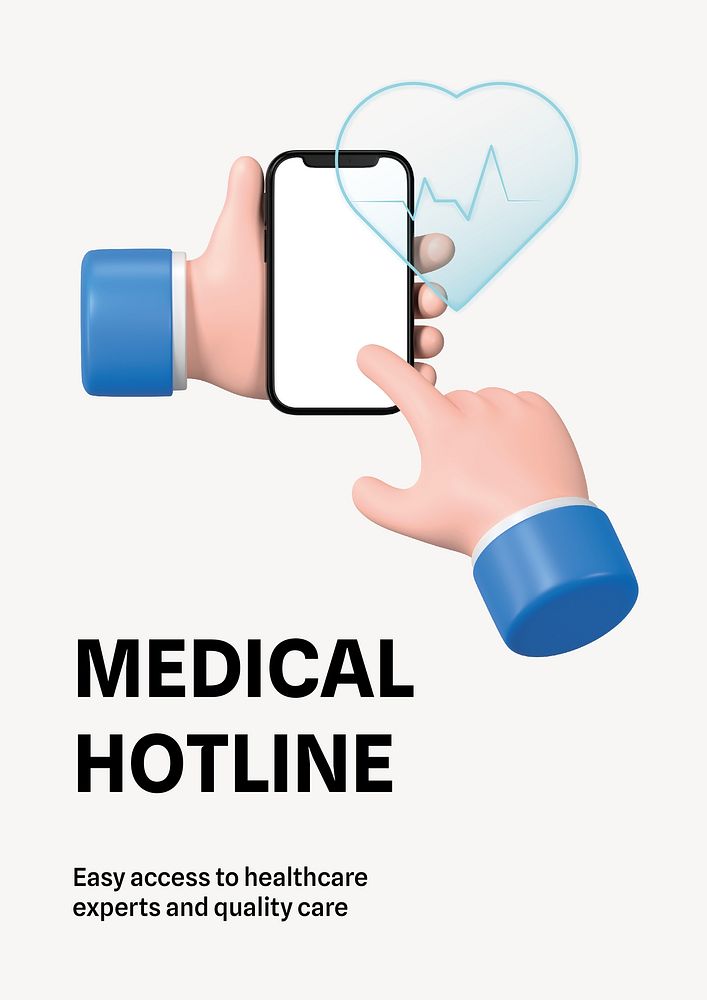 Medical hotline, editable poster template vector