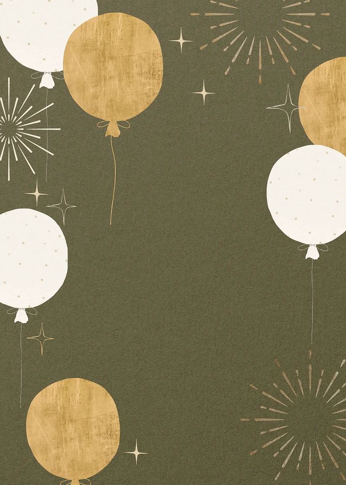 Gold balloons border background, celebration image