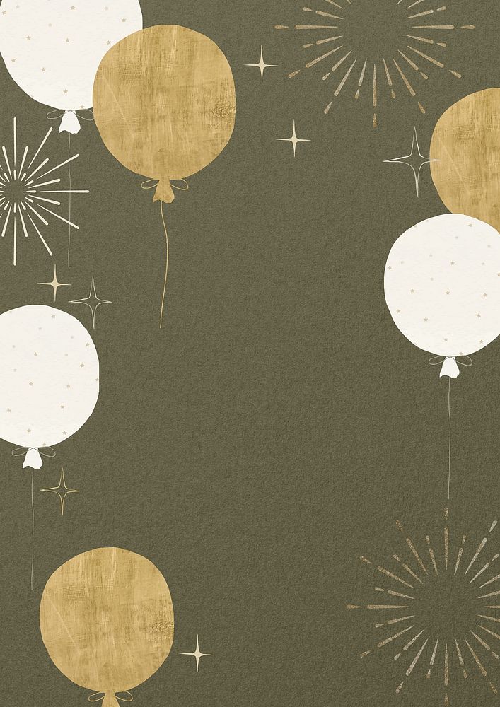 Gold balloons border background, celebration image