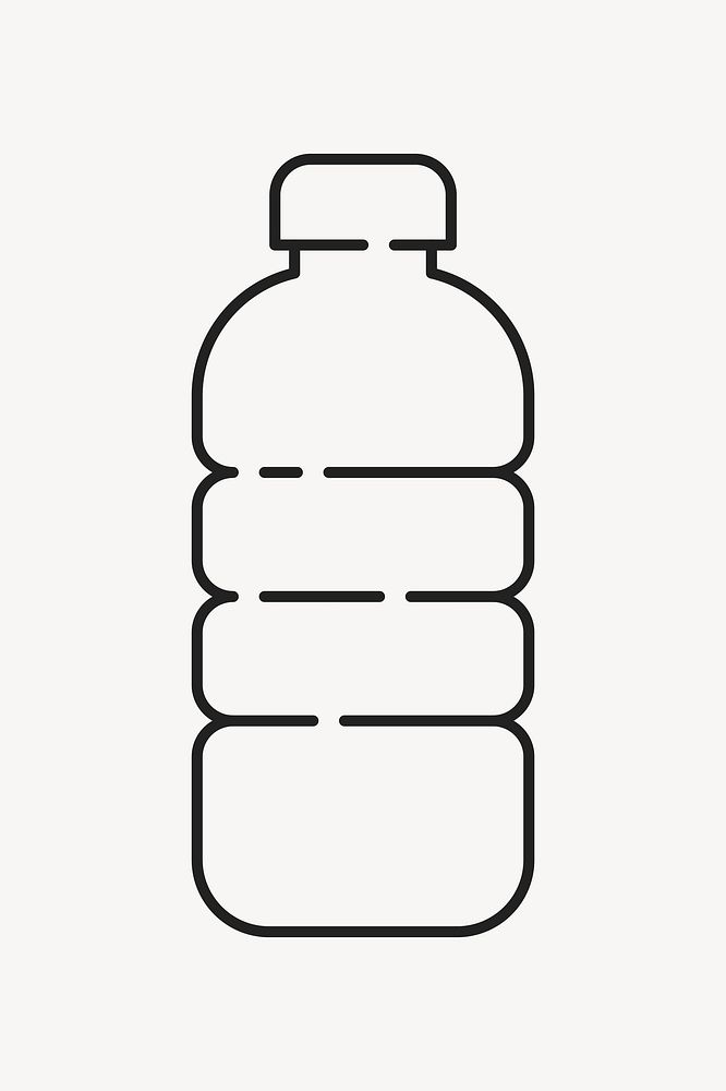 Water bottle, health & wellness minimal line art illustration vector