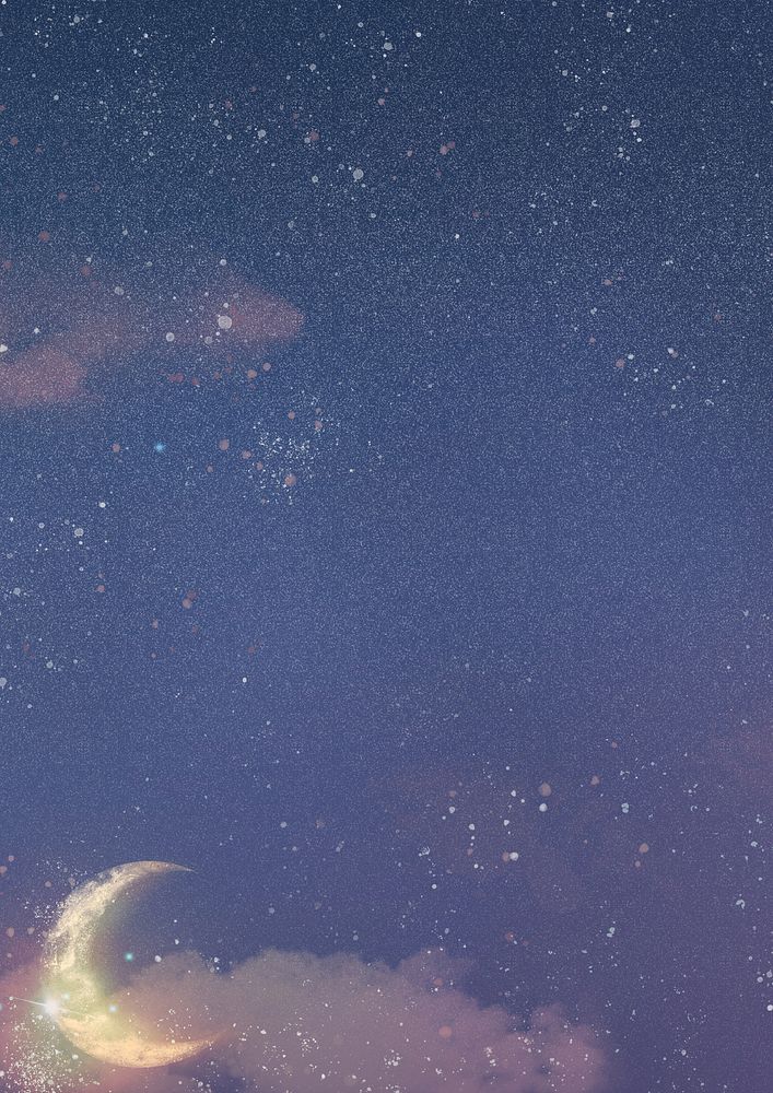 Crescent moon sky background, aesthetic design