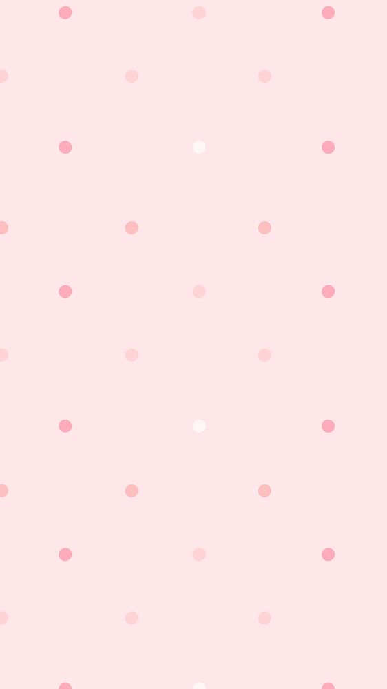 Pink polka dot iPhone wallpaper, cute pattern 