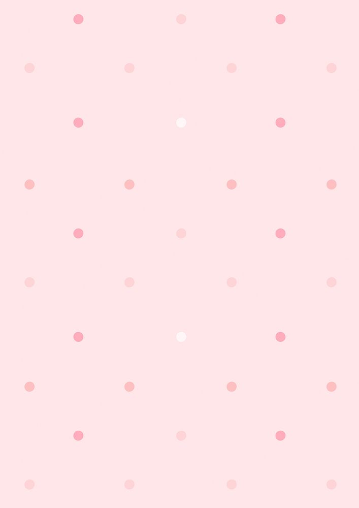 Pink polka dot background, cute pattern 