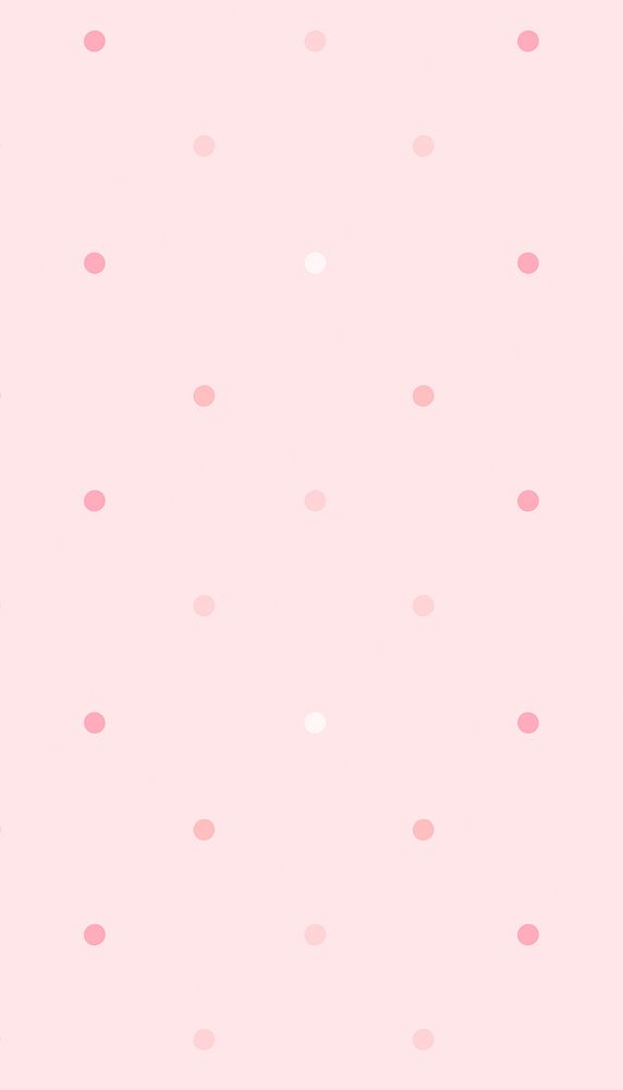 Pink polka dot iPhone wallpaper, cute pattern 