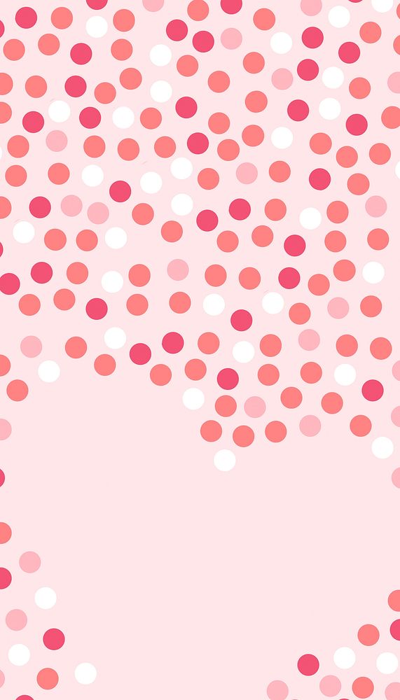 Pink Valentine's Day iPhone wallpaper, heart shape design