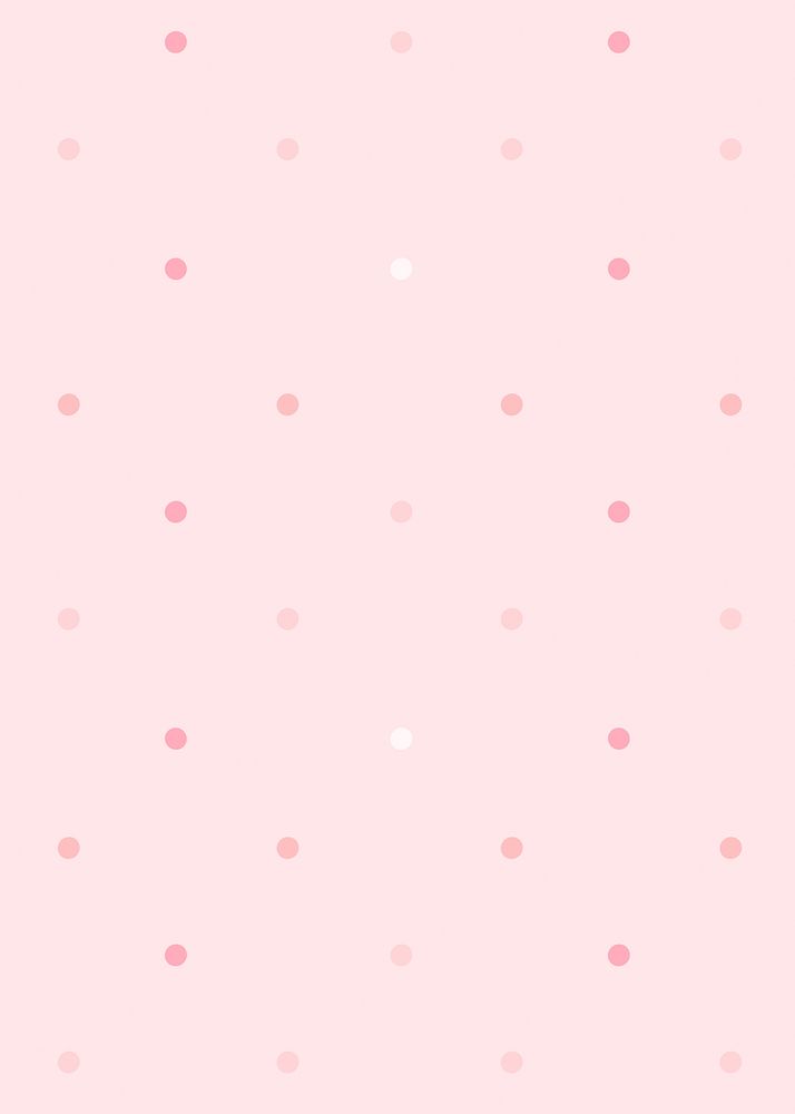 Pink polka dot background, cute pattern 