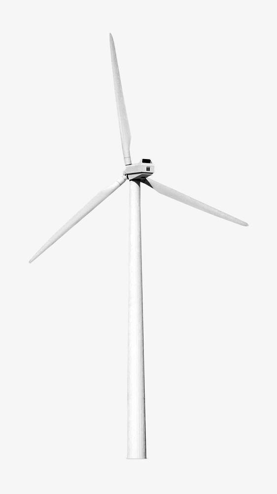 Wind turbines, isolated object on white