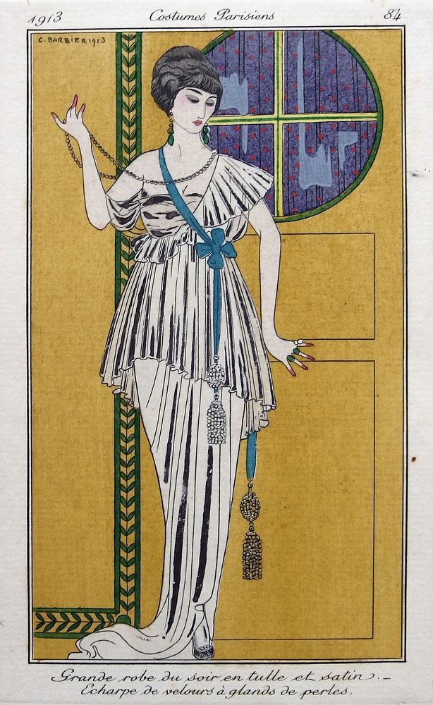 Costumes Parisiens Fashion illustration No.51 from Journal des dames et des modes, 1913