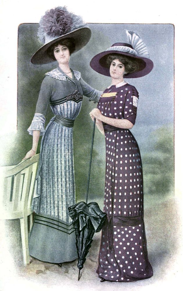 Fashion plate from 1910, reproduced in a 1913 history of fashion