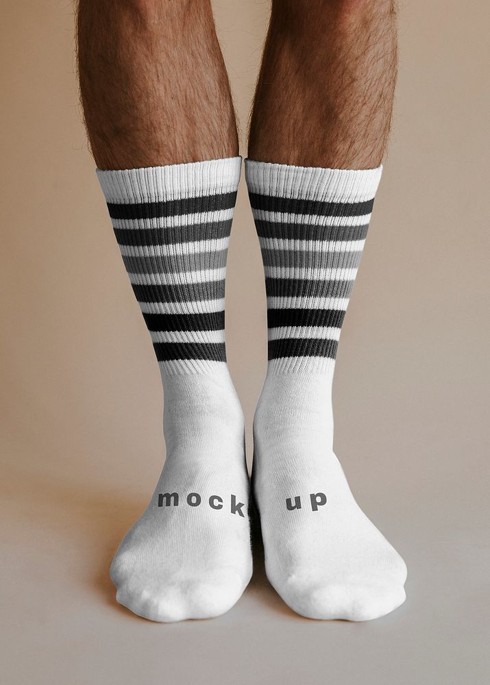 Man wearing mockup socks