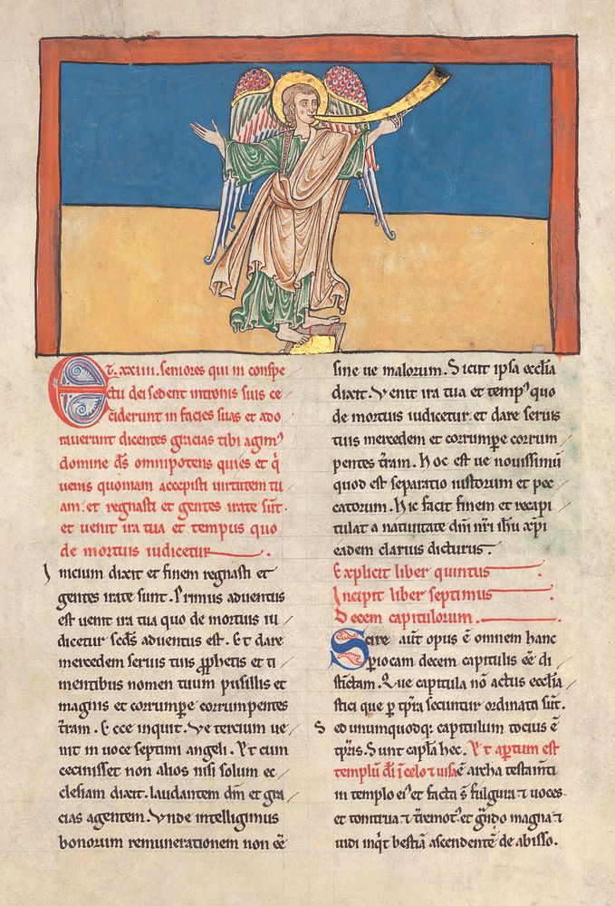 Leaf from a Beatus Manuscript: the Seventh Angel Proclaims the Reign of the Lord