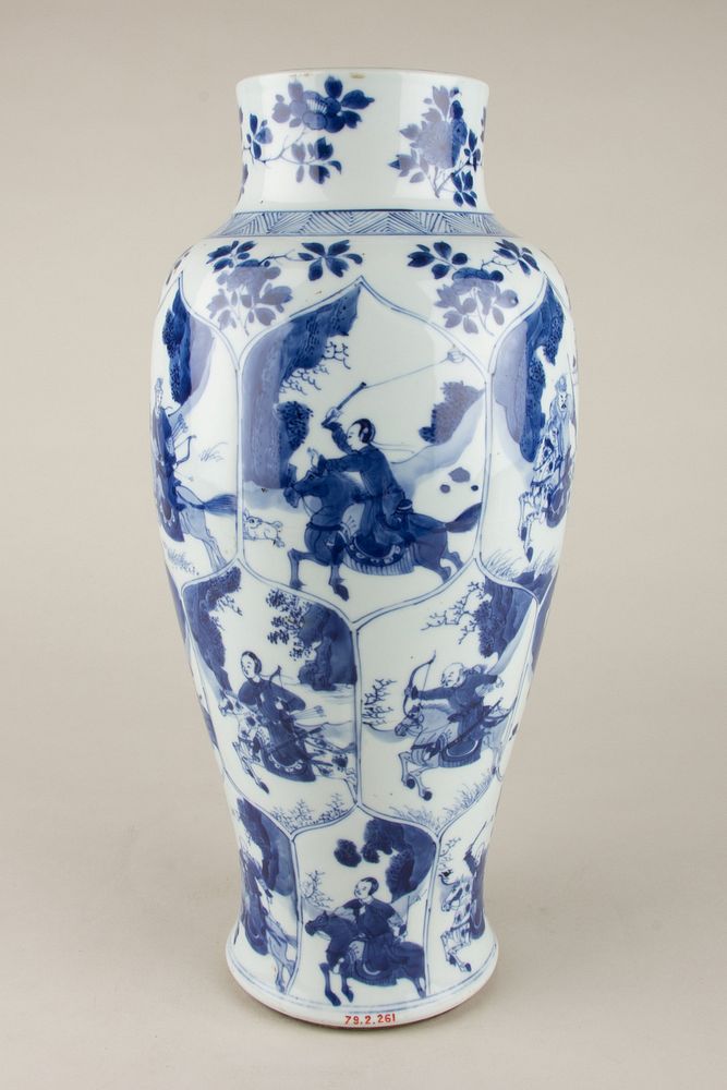 Vase with mounted hunters