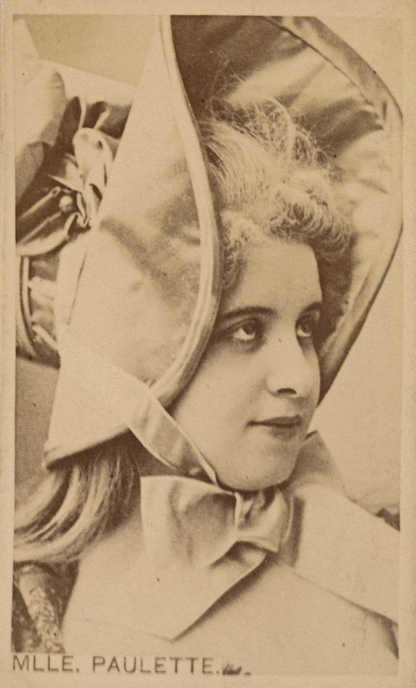 Mlle. Paulette, from the Actresses series (N246), Type 1, issued by Kinney Brothers to promote Sporting Extra Cigarettes