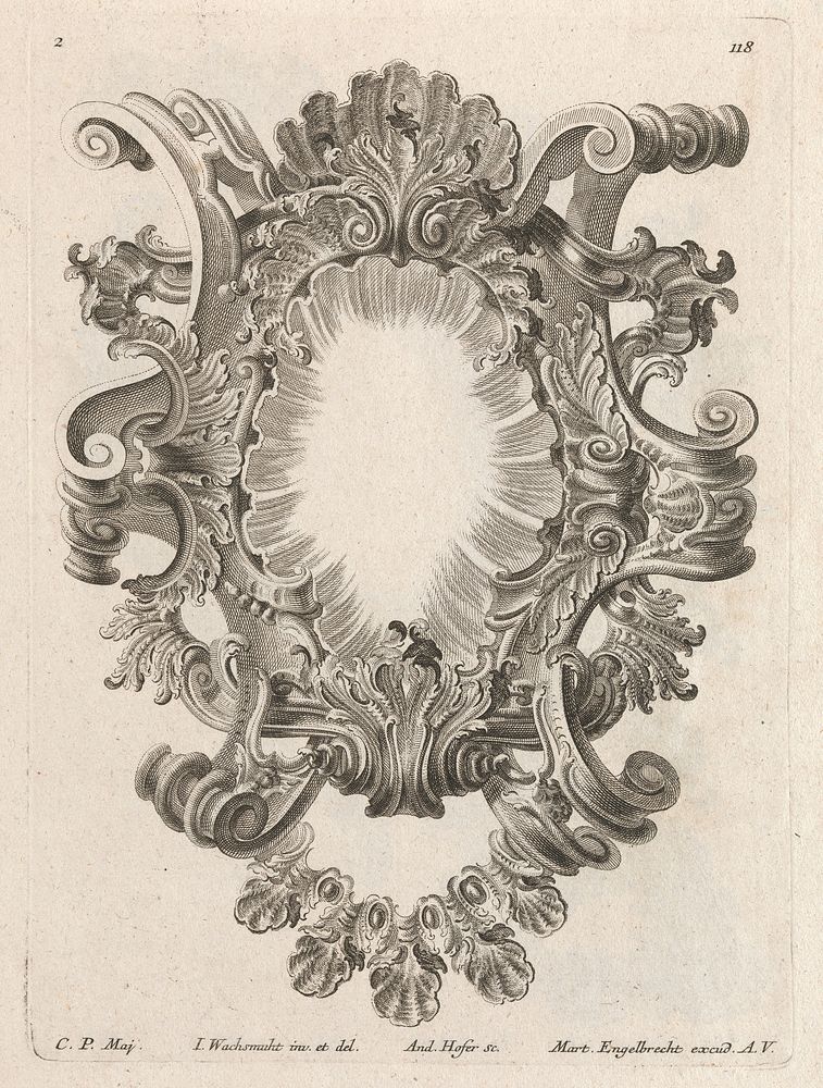 Design for a Cartouche, Plate 2 from 'Allerneueste Facon einiger Schild oder Cartouches'