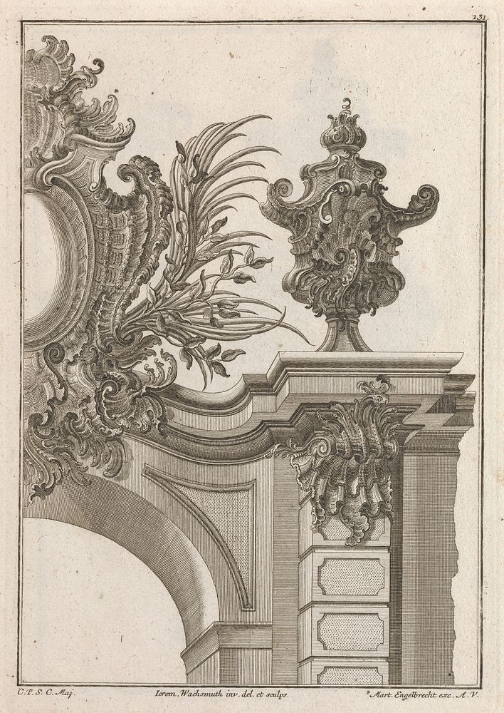 Suggestion for the Decoration of Top Right Side of Portal, Plate 3 from 'Allerneueste Facon von Auszierungen zu Portalen'