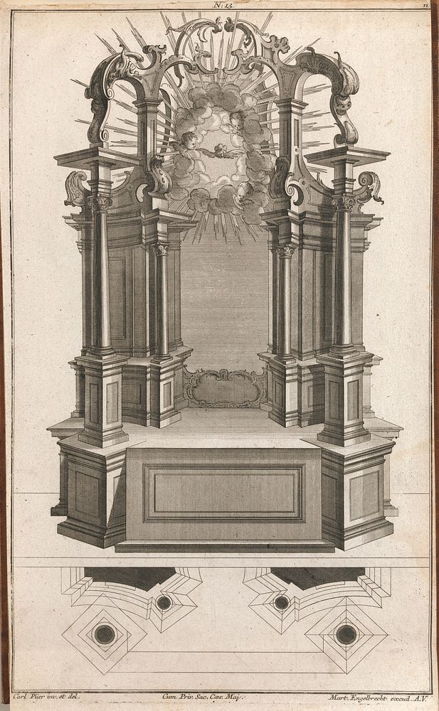 Design for a Monumental Altar, Plate n from 'Unterschiedliche Neu Inventierte Altare mit darzu gehorigen Profillen u.…