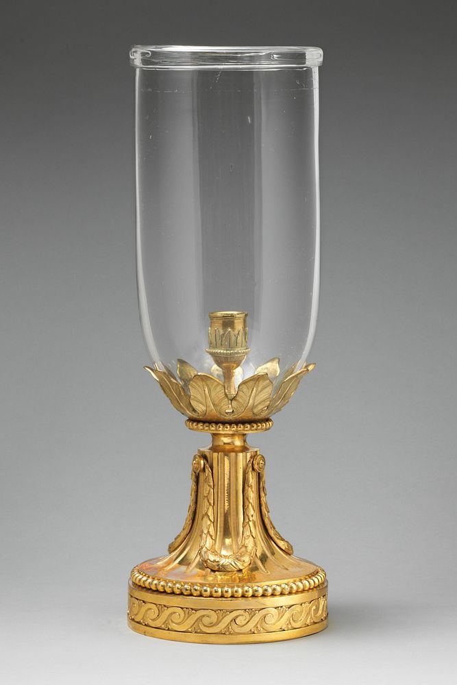 Candlestand (flambeau de jardin) with shade (one of a pair)