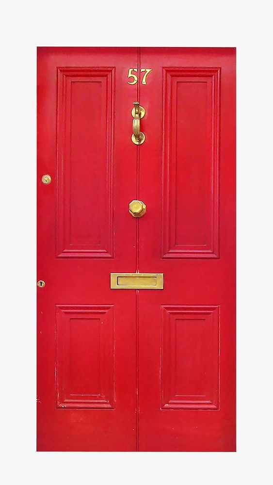 Red door isolated image