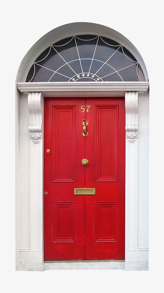 Red door isolated image