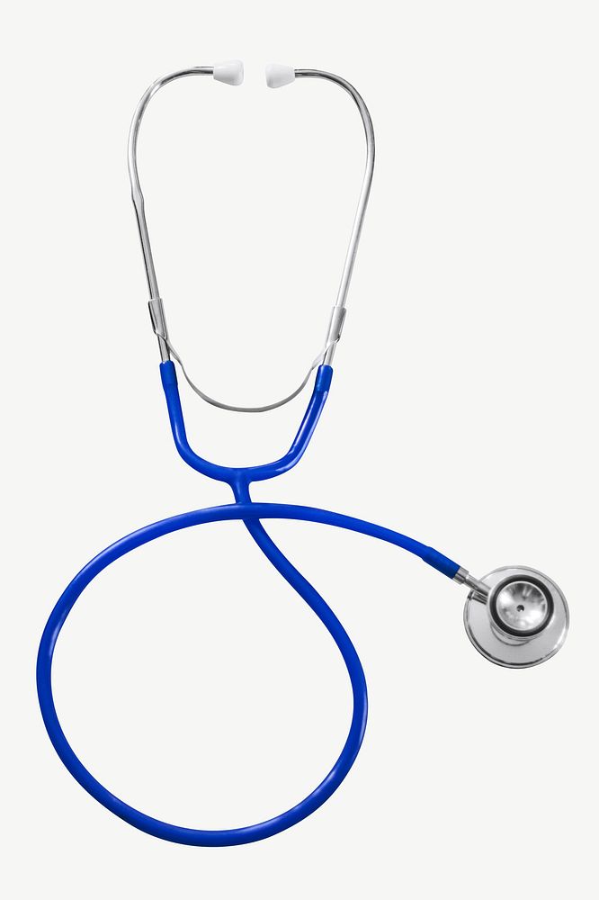 Blue stethoscope collage element psd