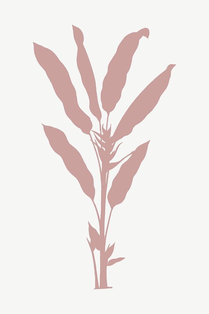 Vintage plant silhouette illustration collage element psd