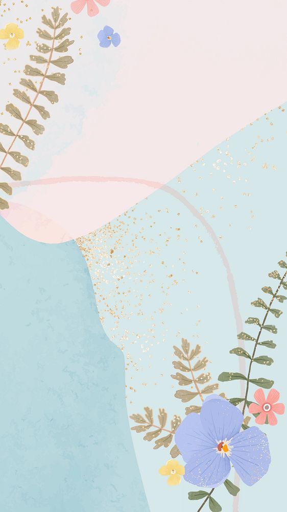 Pastel illustration, spring phone wallpaper