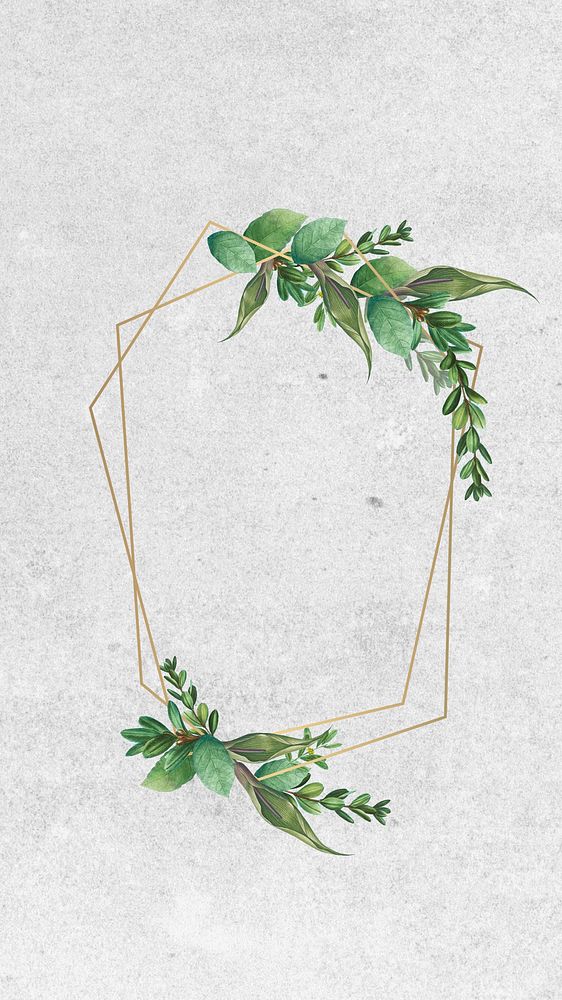 Plant frame, pastel iPhone wallpaper