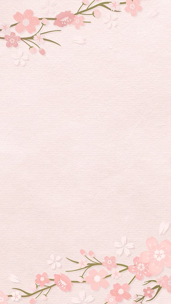 Pink flower phone wallpaper, texture background
