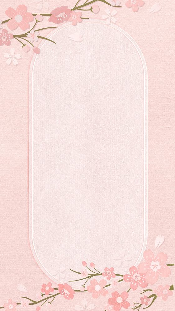 Pink flower phone wallpaper, japanese aesthetic background