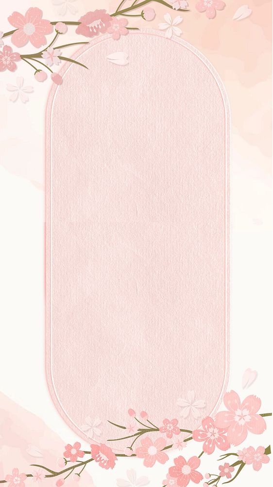Pink flower phone wallpaper watercolor background