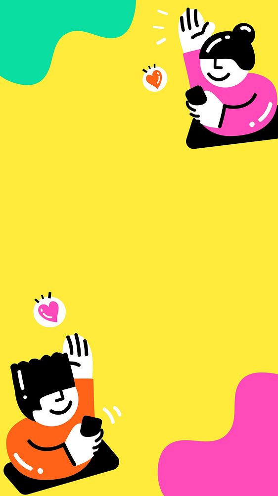 Dating couple frame iPhone wallpaper, colorful design