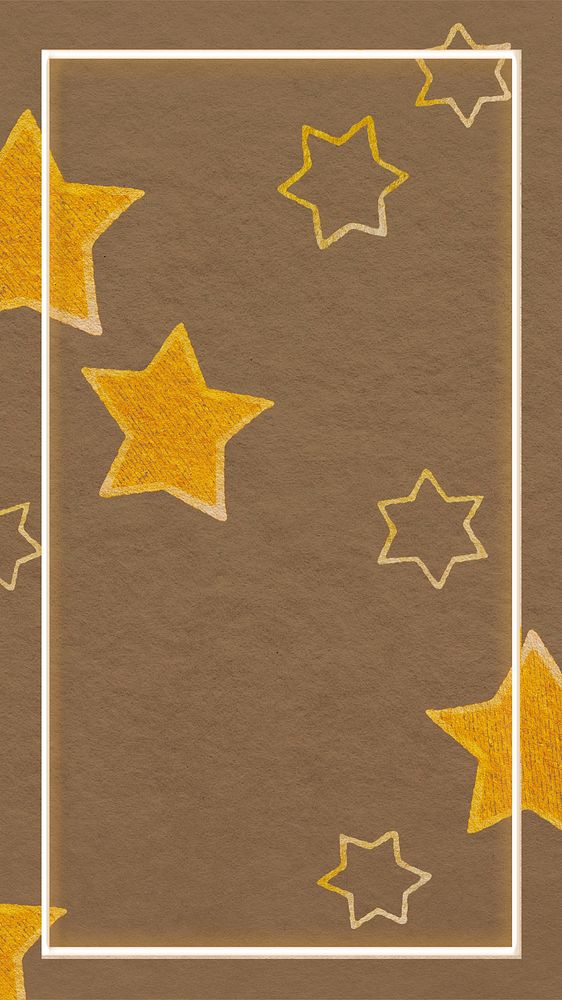 Gold star frame iPhone wallpaper