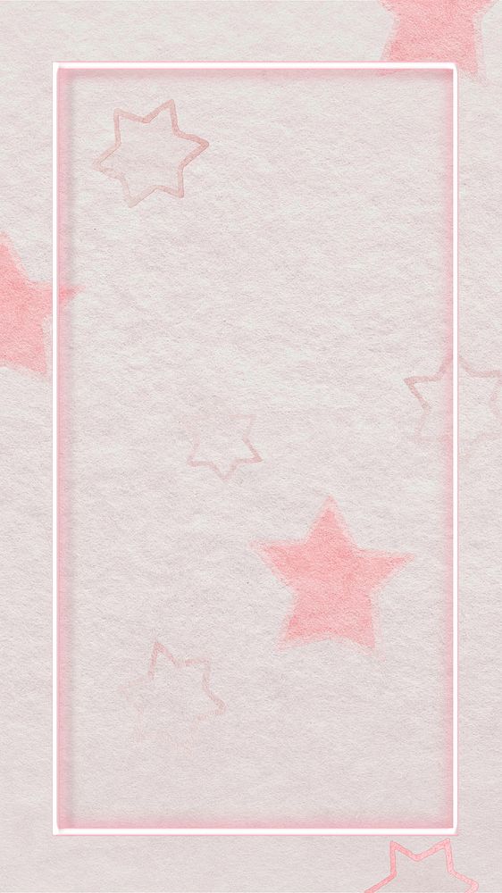 Pink star frame iPhone wallpaper