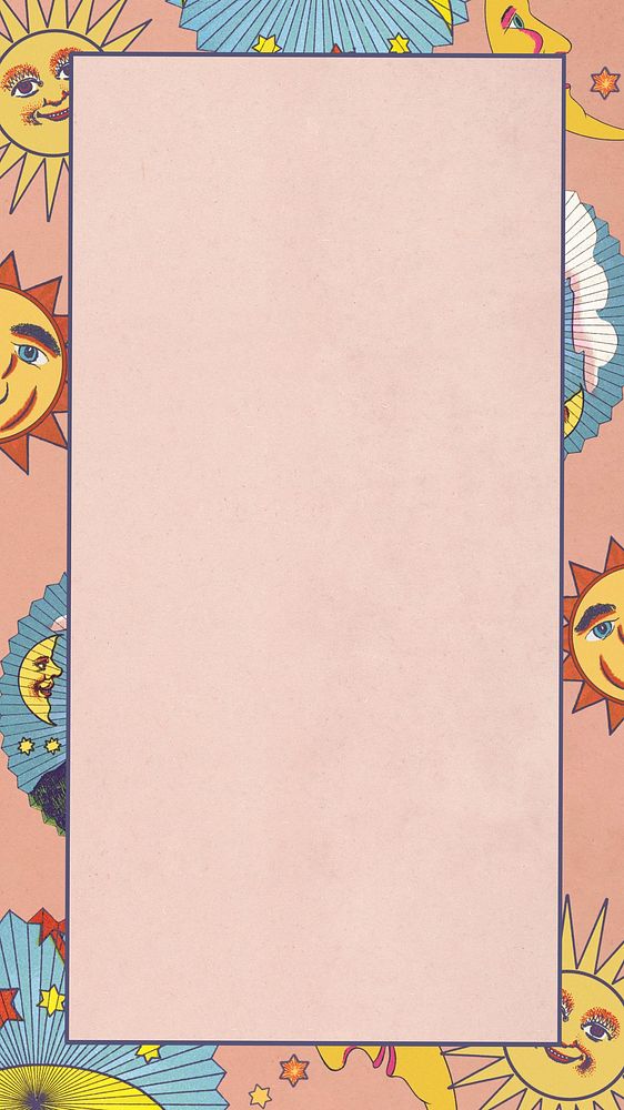 Pink celestial frame iPhone wallpaper