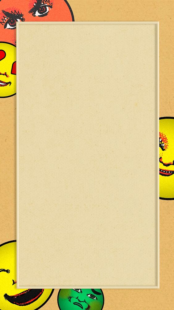 Beige emoticon frame iPhone wallpaper